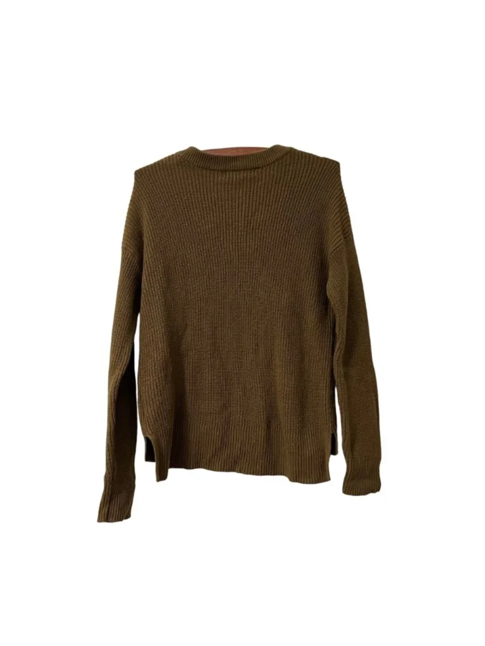 Madewell Womens Brown Pocket Front Chunky Knit Pullover Sweater Size Small